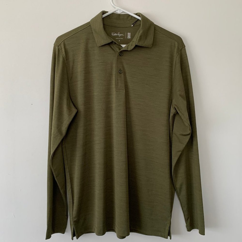 NWT Men’s SM Walter Hagen LS Golf Polo Olive Green